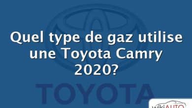 Quel type de gaz utilise une Toyota Camry 2020?