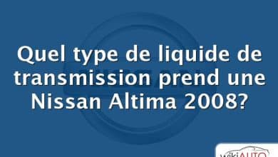 Quel type de liquide de transmission prend une Nissan Altima 2008?