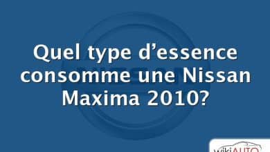 Quel type d’essence consomme une Nissan Maxima 2010?