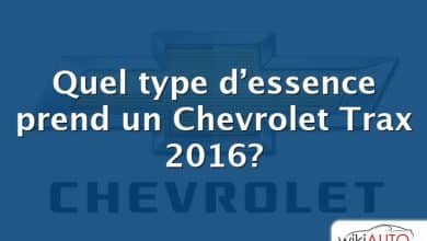 Quel type d’essence prend un Chevrolet Trax 2016?