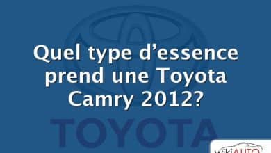 Quel type d’essence prend une Toyota Camry 2012?