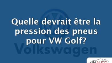 Quelle devrait être la pression des pneus pour VW Golf?