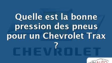 Quelle est la bonne pression des pneus pour un Chevrolet Trax ?