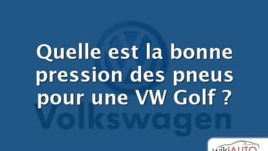 Quelle est la bonne pression des pneus pour une VW Golf ?