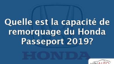 Quelle est la capacité de remorquage du Honda Passeport 2019?