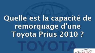 Quelle est la capacité de remorquage d’une Toyota Prius 2010 ?