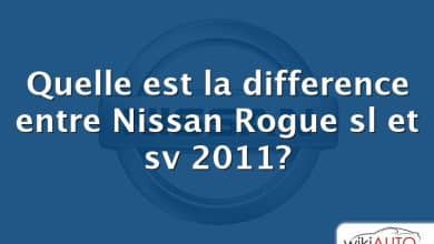 Quelle est la difference entre Nissan Rogue sl et sv 2011?