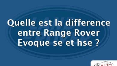 Quelle est la difference entre Range Rover Evoque se et hse ?