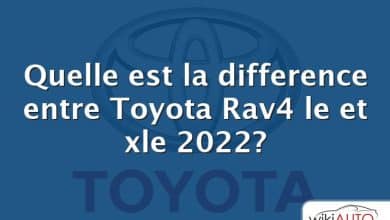 Quelle est la difference entre Toyota Rav4 le et xle 2022?