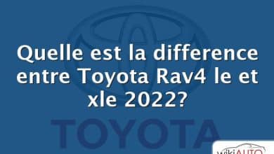 Quelle est la difference entre Toyota Rav4 le et xle 2022?