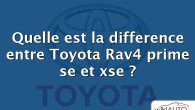 Quelle est la difference entre Toyota Rav4 prime se et xse ?