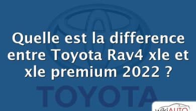 Quelle est la difference entre Toyota Rav4 xle et xle premium 2022 ?