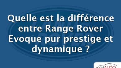Quelle est la différence entre Range Rover Evoque pur prestige et dynamique ?