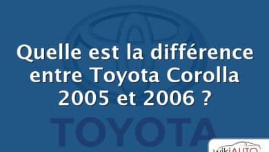 Quelle est la différence entre Toyota Corolla 2005 et 2006 ?