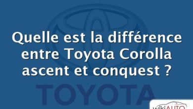 Quelle est la différence entre Toyota Corolla ascent et conquest ?