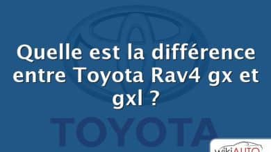 Quelle est la différence entre Toyota Rav4 gx et gxl ?
