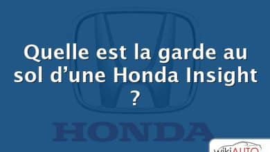 Quelle est la garde au sol d’une Honda Insight ?