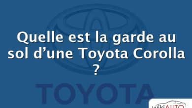 Quelle est la garde au sol d’une Toyota Corolla ?