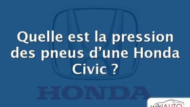 Quelle est la pression des pneus d’une Honda Civic ?