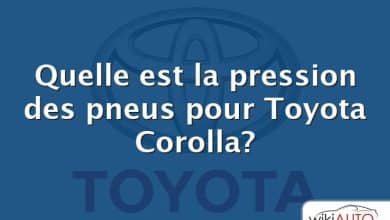 Quelle est la pression des pneus pour Toyota Corolla?