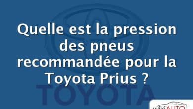 Quelle est la pression des pneus recommandée pour la Toyota Prius ?