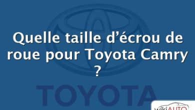 Quelle taille d’écrou de roue pour Toyota Camry ?