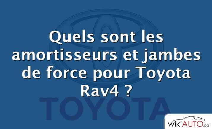 Quels sont les amortisseurs et jambes de force pour Toyota Rav4 ?