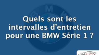 Quels sont les intervalles d’entretien pour une BMW Série 1 ?