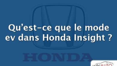Qu’est-ce que le mode ev dans Honda Insight ?
