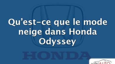 Qu’est-ce que le mode neige dans Honda Odyssey