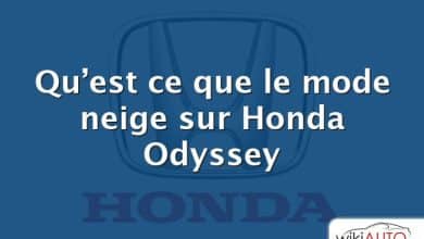 Qu’est ce que le mode neige sur Honda Odyssey