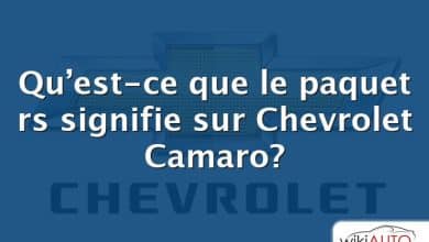 Qu’est-ce que le paquet rs signifie sur Chevrolet Camaro?