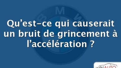 Qu’est-ce qui causerait un bruit de grincement à l’accélération ?