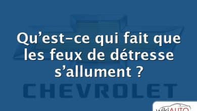 Qu’est-ce qui fait que les feux de détresse s’allument ?