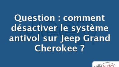 Question : comment désactiver le système antivol sur Jeep Grand Cherokee ?