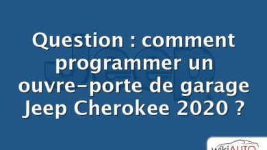 Question : comment programmer un ouvre-porte de garage Jeep Cherokee 2020 ?