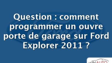 Question : comment programmer un ouvre porte de garage sur Ford Explorer 2011 ?
