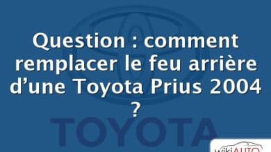 Question : comment remplacer le feu arrière d’une Toyota Prius 2004 ?