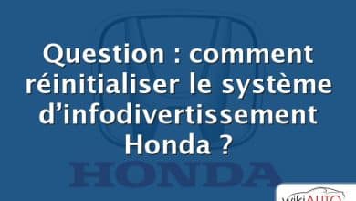 Question : comment réinitialiser le système d’infodivertissement Honda ?