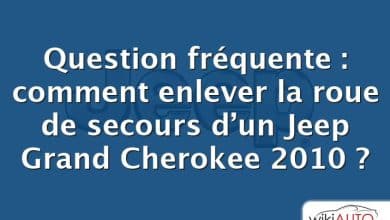 Question fréquente : comment enlever la roue de secours d’un Jeep Grand Cherokee 2010 ?