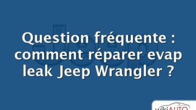 Question fréquente : comment réparer evap leak Jeep Wrangler ?