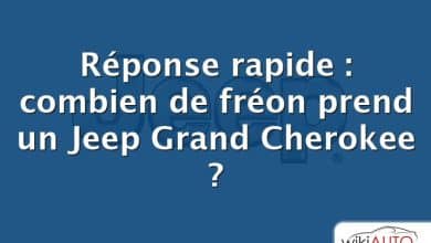 Réponse rapide : combien de fréon prend un Jeep Grand Cherokee ?