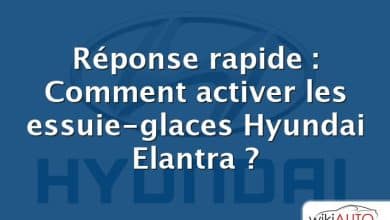 Réponse rapide : Comment activer les essuie-glaces Hyundai Elantra ?