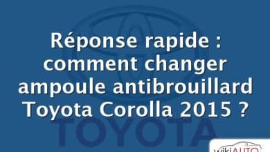 Réponse rapide : comment changer ampoule antibrouillard Toyota Corolla 2015 ?