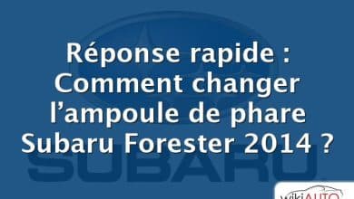 Réponse rapide : Comment changer l’ampoule de phare Subaru Forester 2014 ?