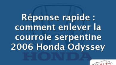 Réponse rapide : comment enlever la courroie serpentine 2006 Honda Odyssey