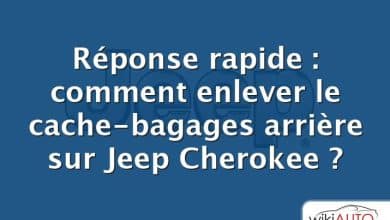 Réponse rapide : comment enlever le cache-bagages arrière sur Jeep Cherokee ?