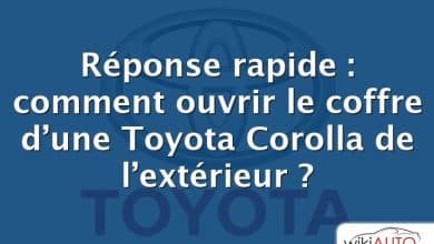 Réponse rapide : comment ouvrir le coffre d’une Toyota Corolla de l’extérieur ?