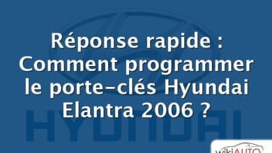 Réponse rapide : Comment programmer le porte-clés Hyundai Elantra 2006 ?
