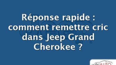 Réponse rapide : comment remettre cric dans Jeep Grand Cherokee ?